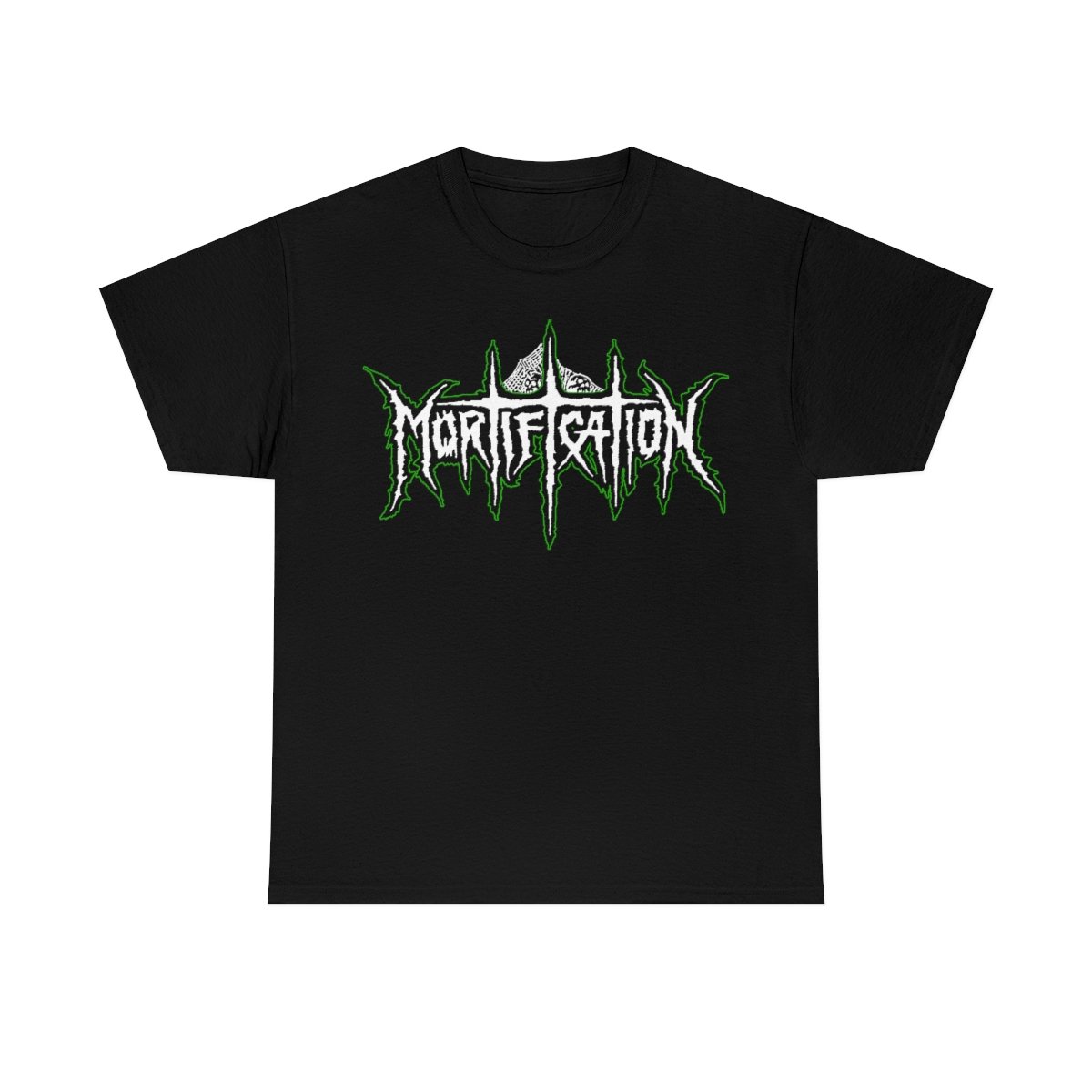 Mortification White and Green Logo Short Sleeve Tshirt (5000)