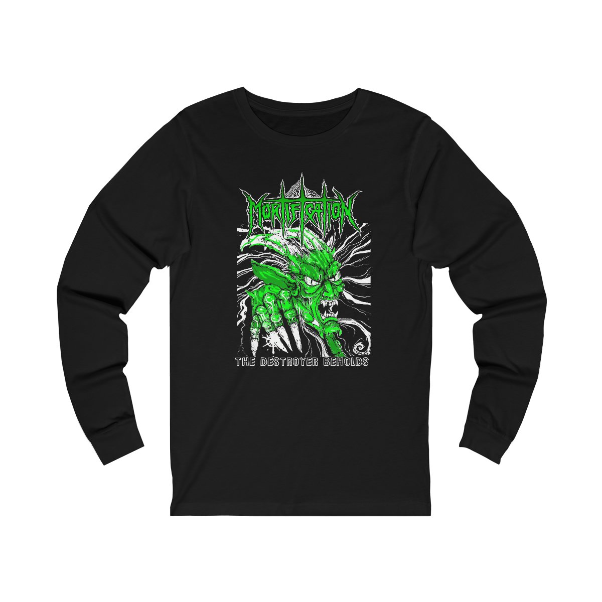 Mortification The Destroyer Beholds (Green) Long Sleeve Tshirt 3501D