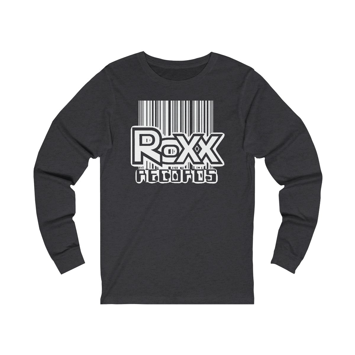 Roxx Records Logo (White) Long Sleeve Tshirt 3501