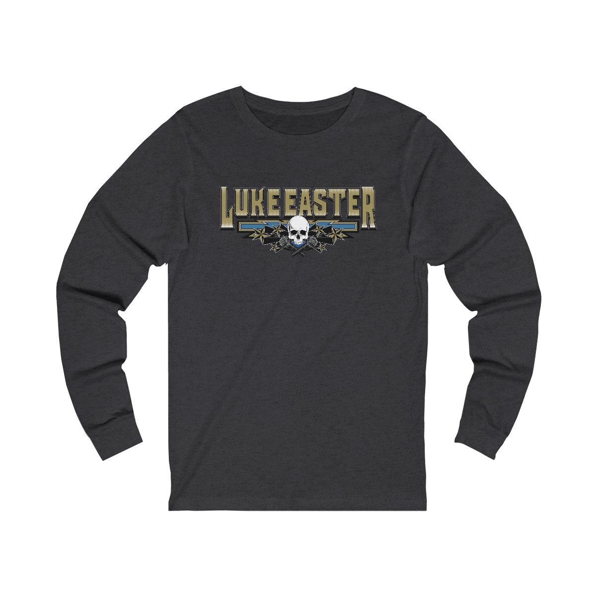 Luke Easter Skull and Mics Logo Long Sleeve Tshirt 3501
