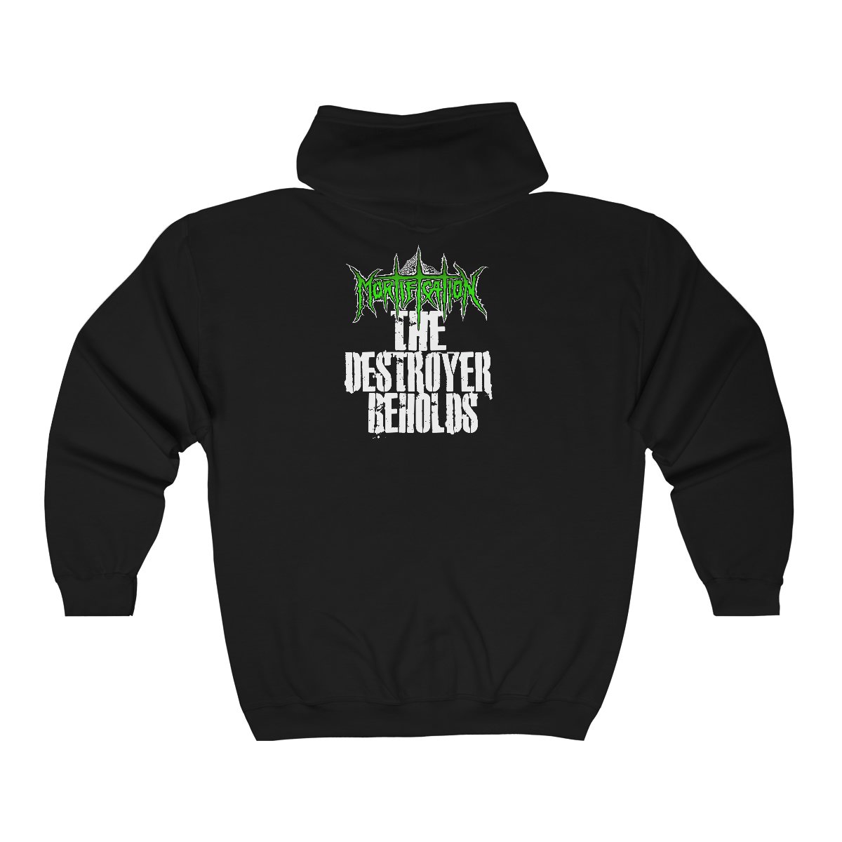 Mortification The Destroyer Beholds (Green) Full Zip Hooded Sweatshirt