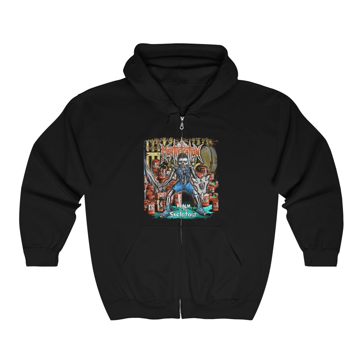 Mortification – Realm Of The SkelataurFull Zip Hooded Sweatshirt
