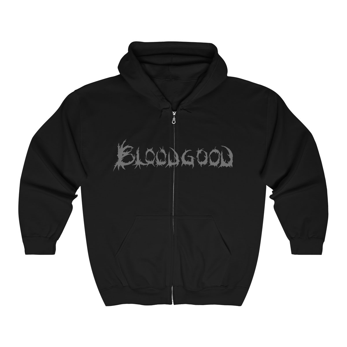Bloodgood Grey Logo Full Zip Hooded Sweatshirt