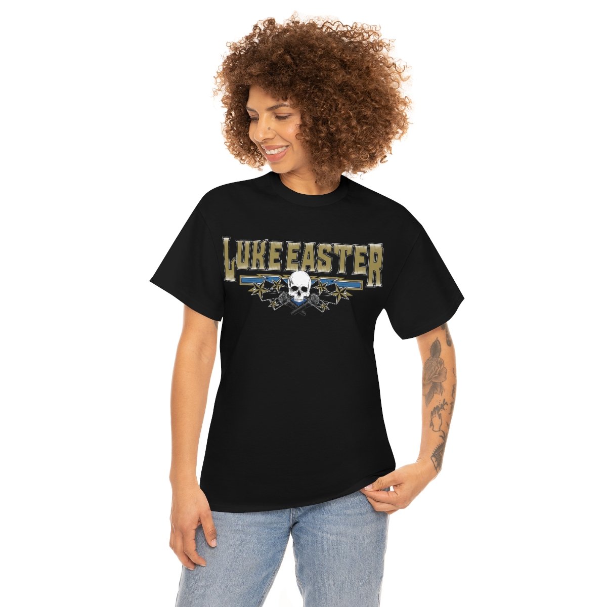 Luke Easter Skull and Mics Logo Short Sleeve Tshirt (5000)