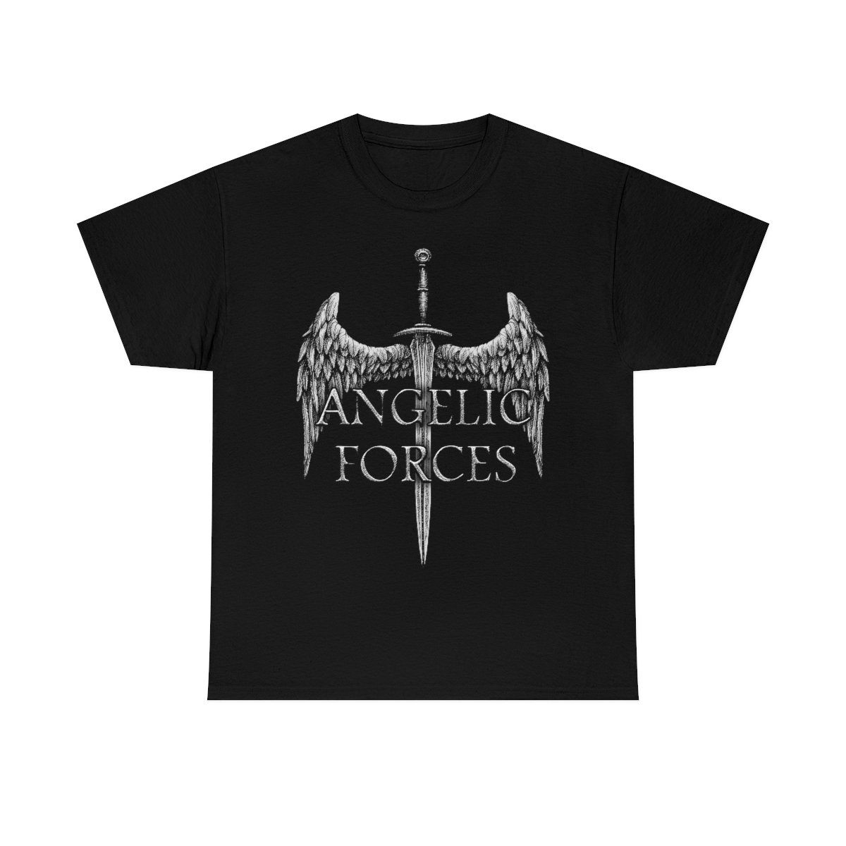 Angelic Forces Sword and Wing Short Sleeve Tshirt (5000)