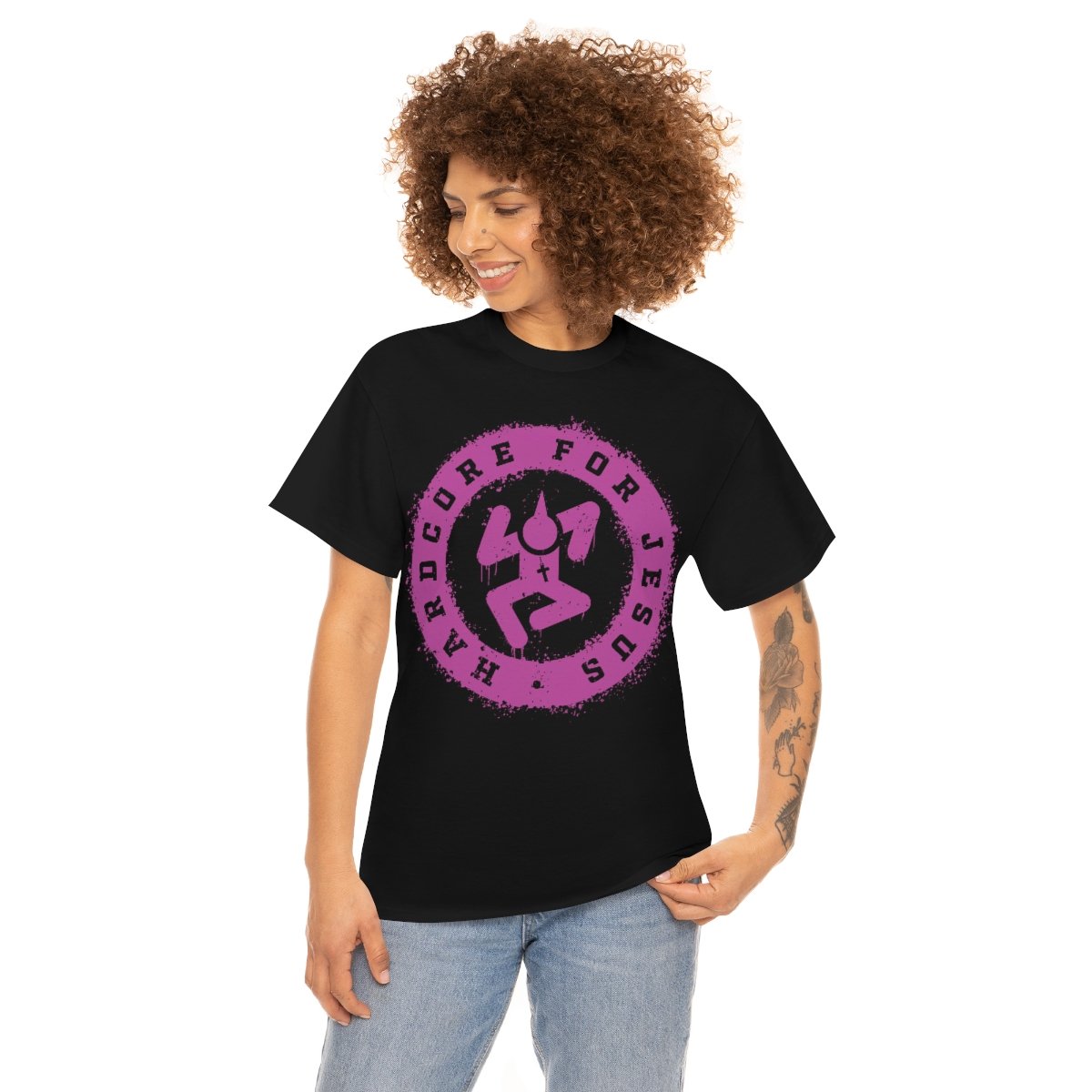 Hardcore for Jesus Purple Logo Short Sleeve Tshirt (5000)