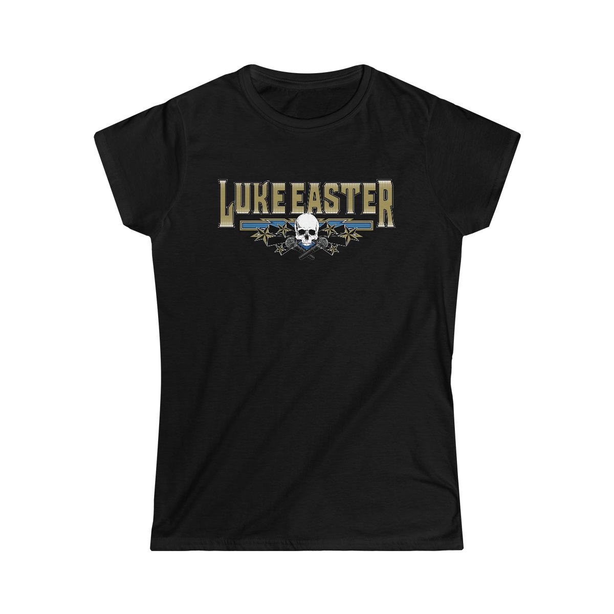 Luke Easter Skull and Mics Logo Women’s Short Sleeve Tshirt 64000L