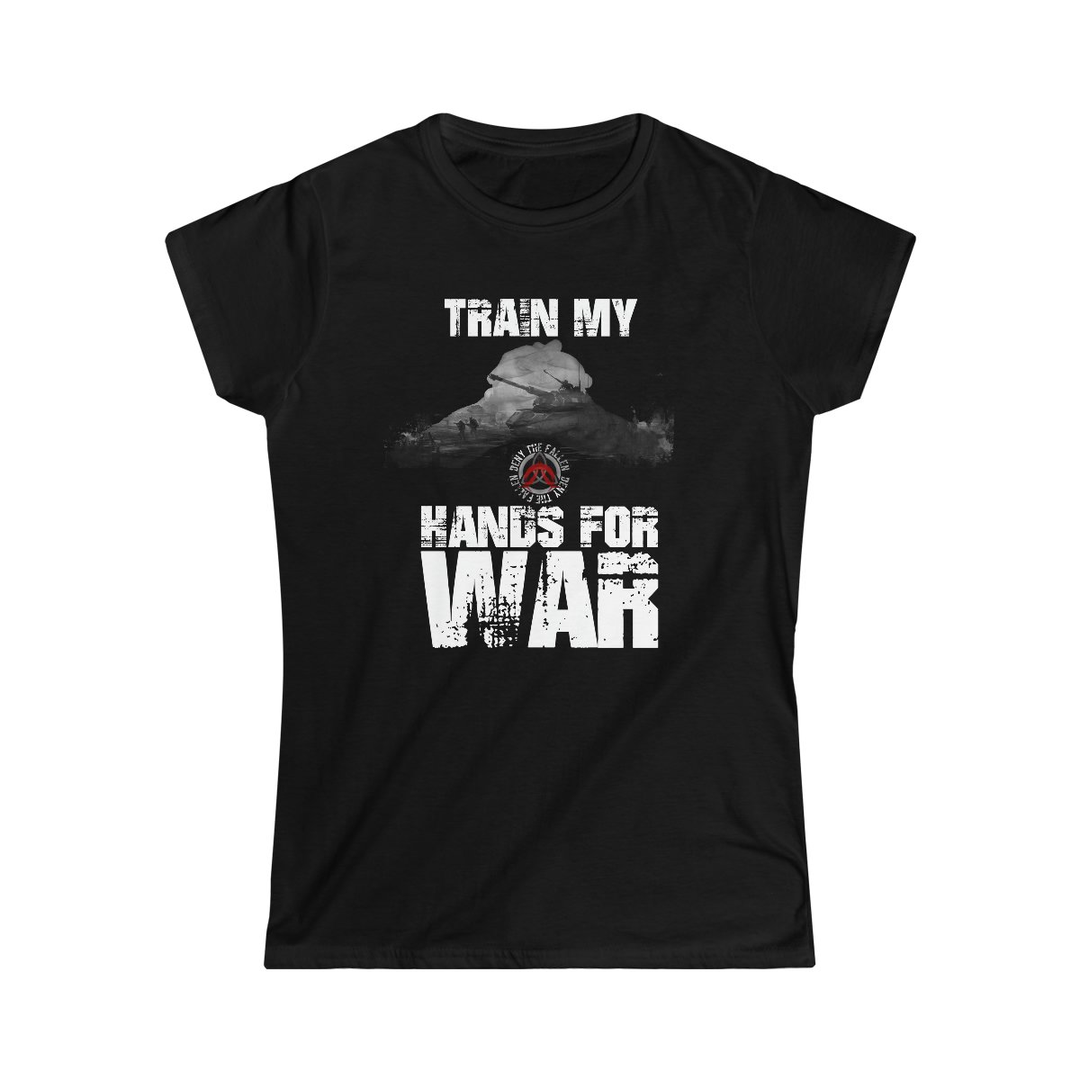 Deny The Fallen – Hands For War Black and White Version Women’s Short Sleeve Tshirt 64000L