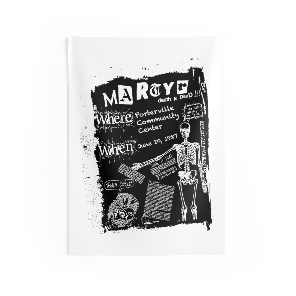 Martyr 1987 Flyer (White) Indoor Wall Tapestries