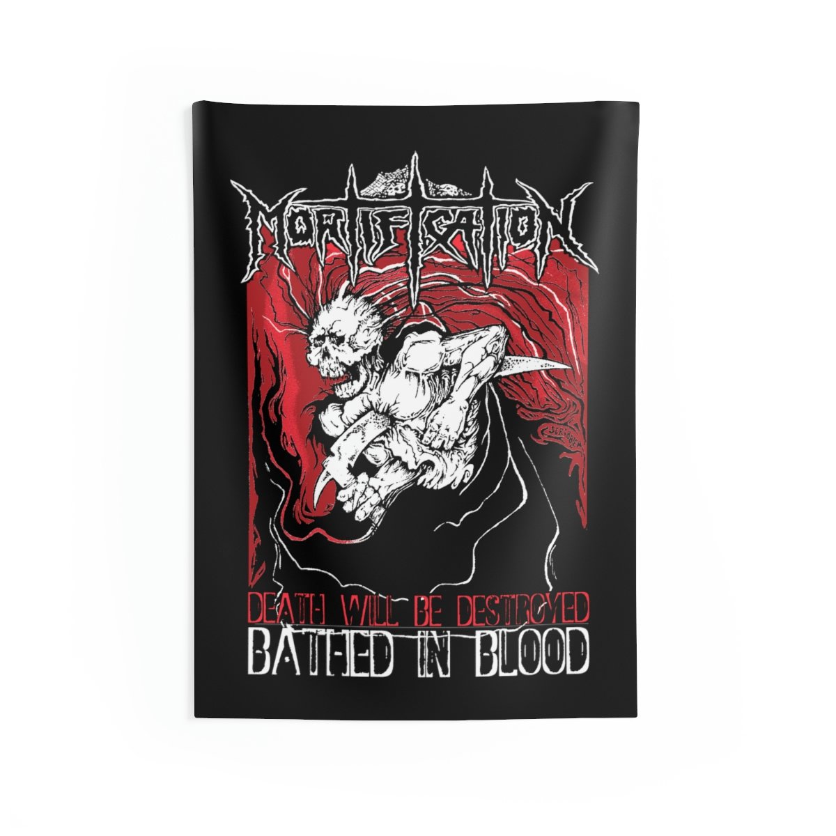 Mortification – Bathed In Blood Indoor Wall Tapestries
