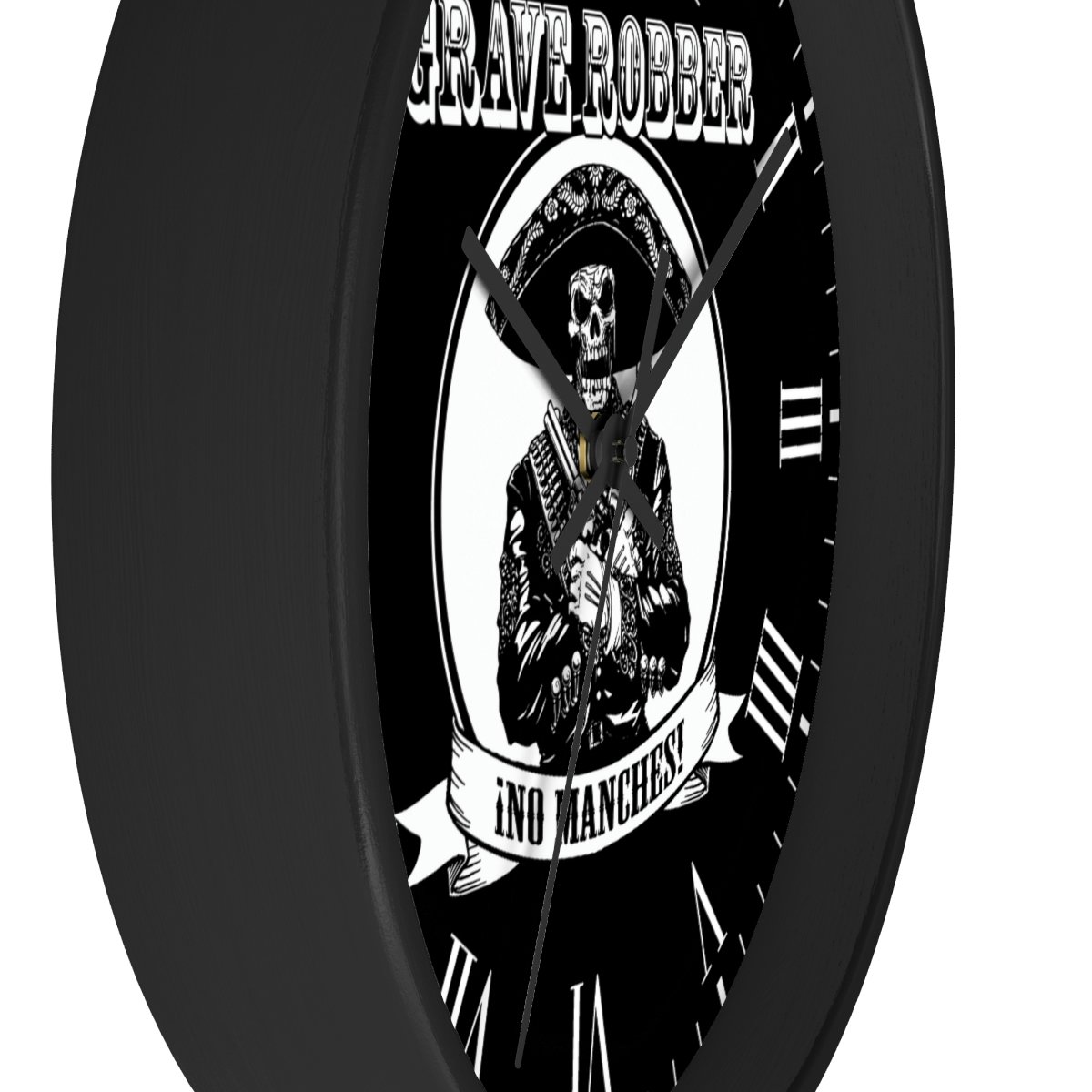Grave Robber No Manches Wall clock