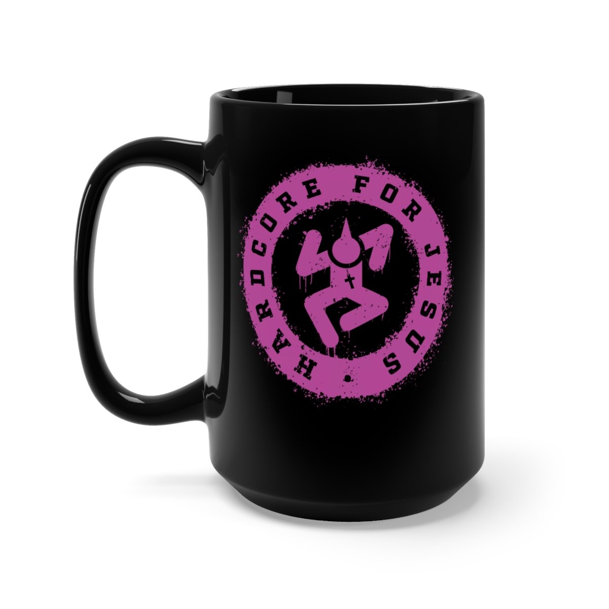 Hardcore for Jesus Purple Logo 15oz Black Mug