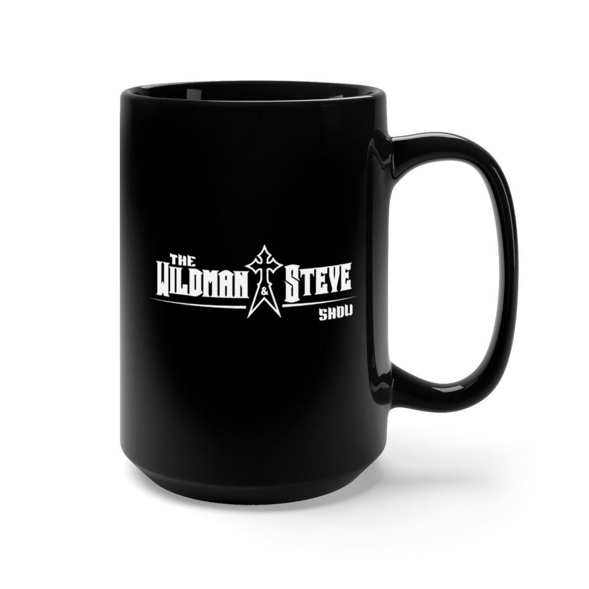 The Wildman and Steve Show Logo 15oz Black Mug
