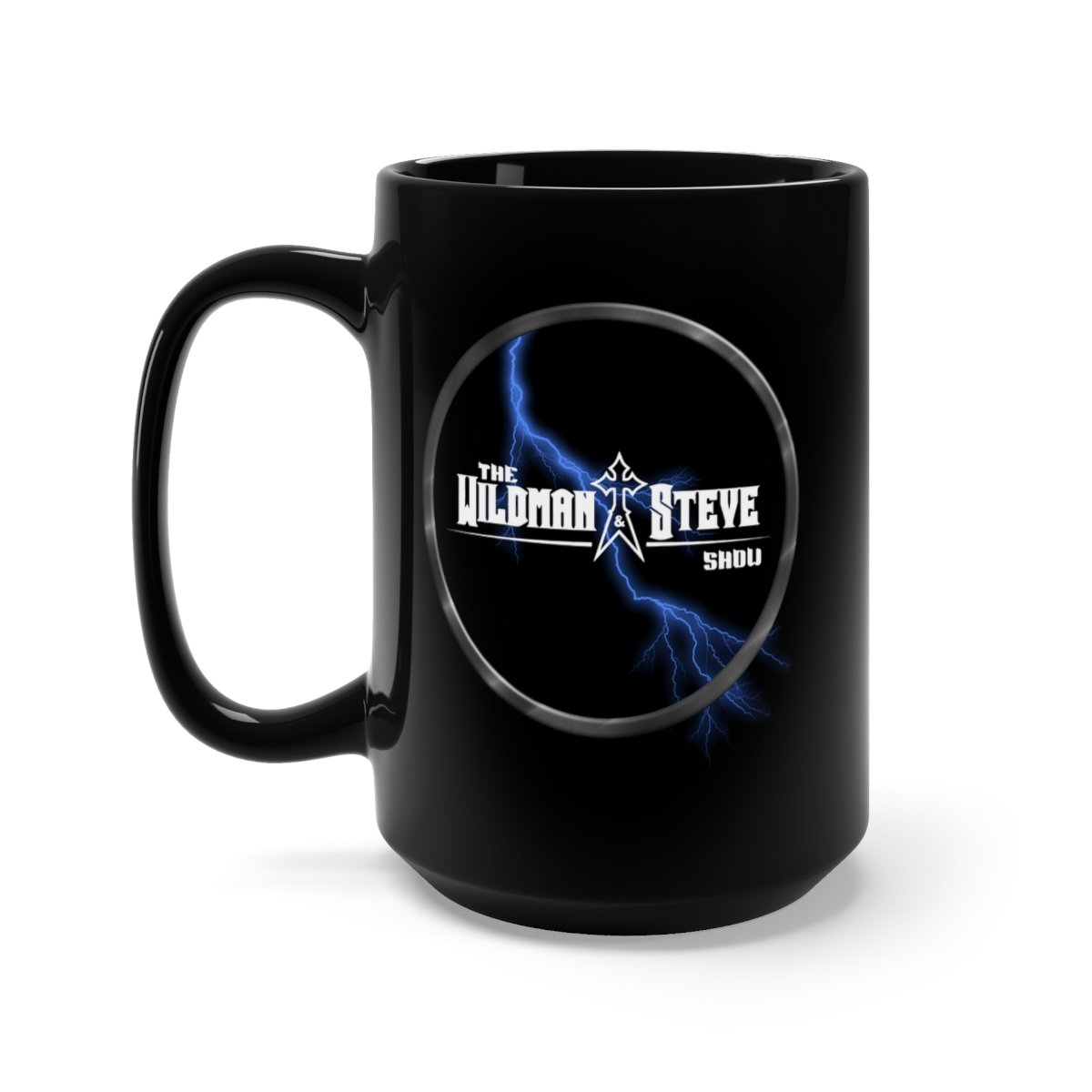 The Wildman and Steve Show – Blue Lightning 15oz Black Mug