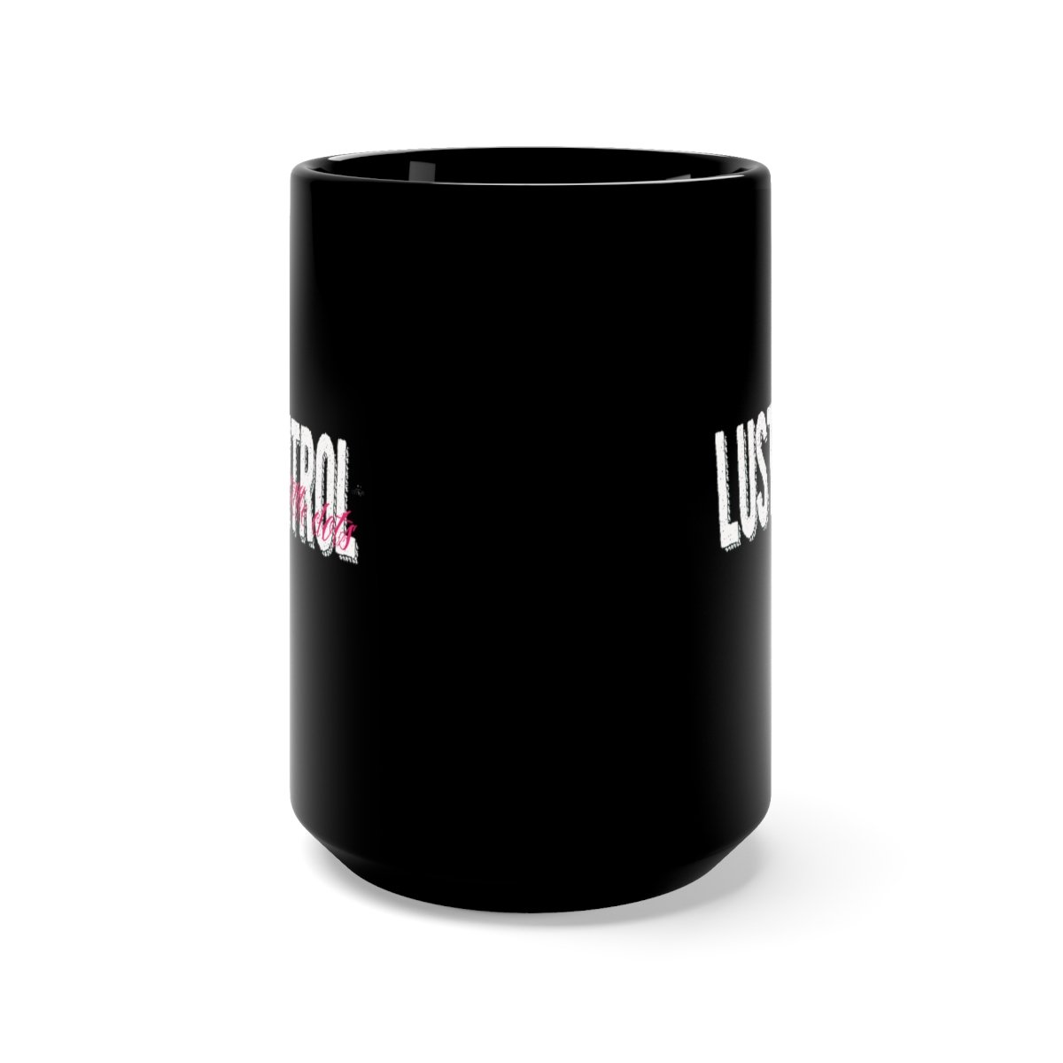 Lust Control – Tiny Little Dots Logo 15oz Black Mug