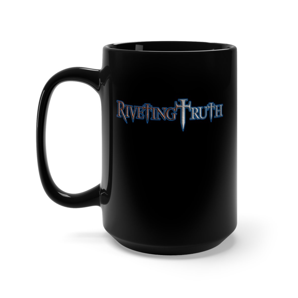 Riveting Truth Logo Black Mug 15oz
