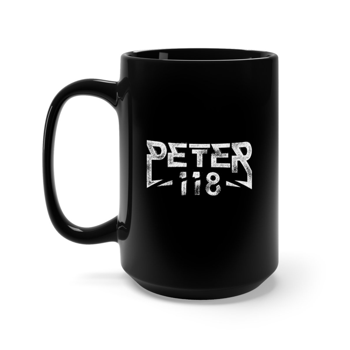Peter118 Logo 15oz Black Mug