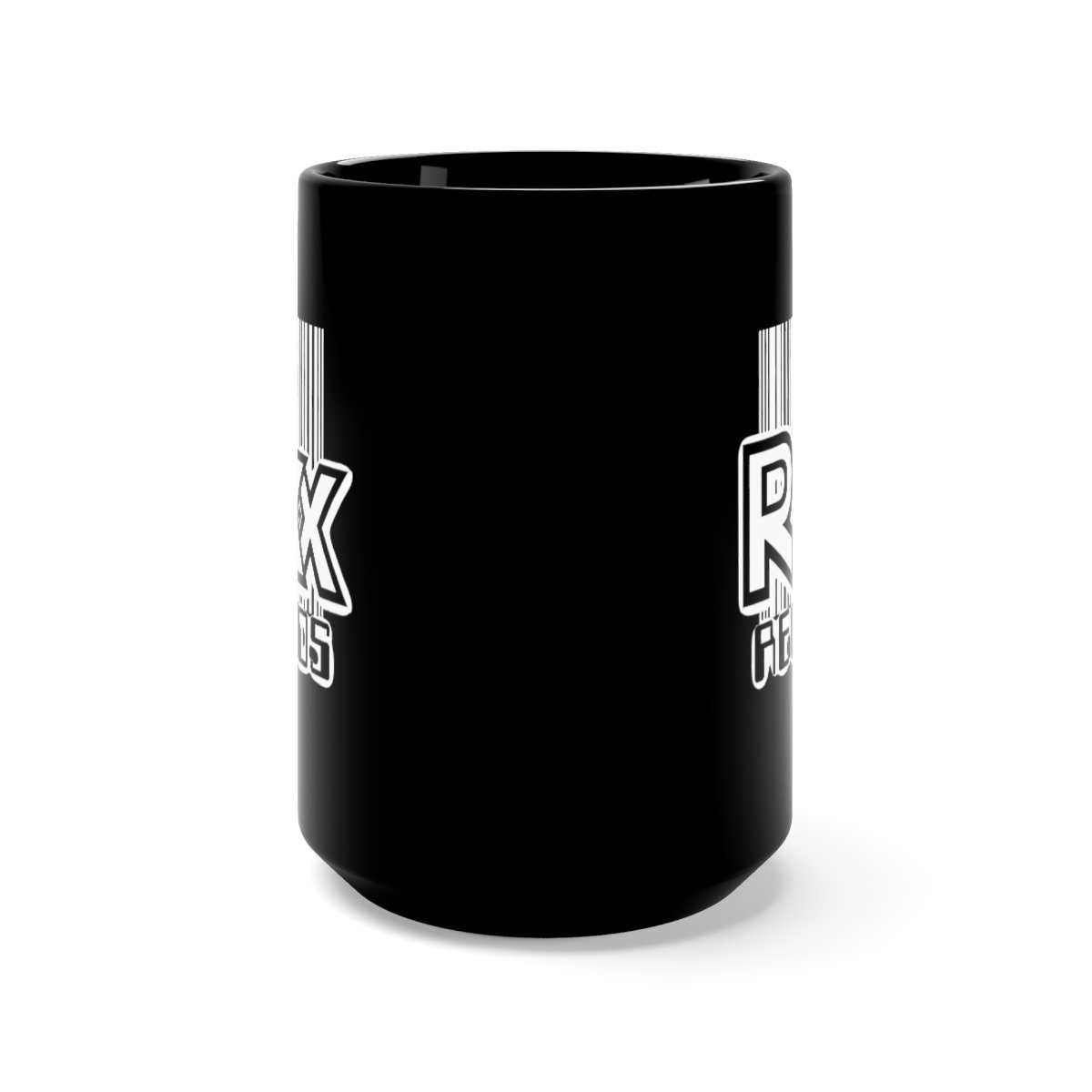 Roxx Records Logo (White) Black Mug 15oz