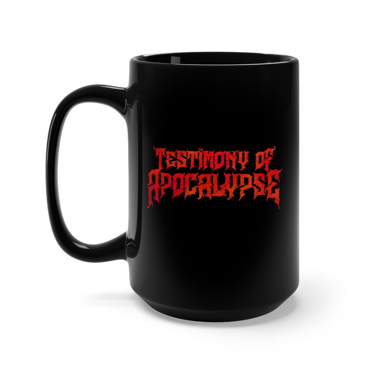 Testimony of Apocalypse Logo 15oz Black Mug