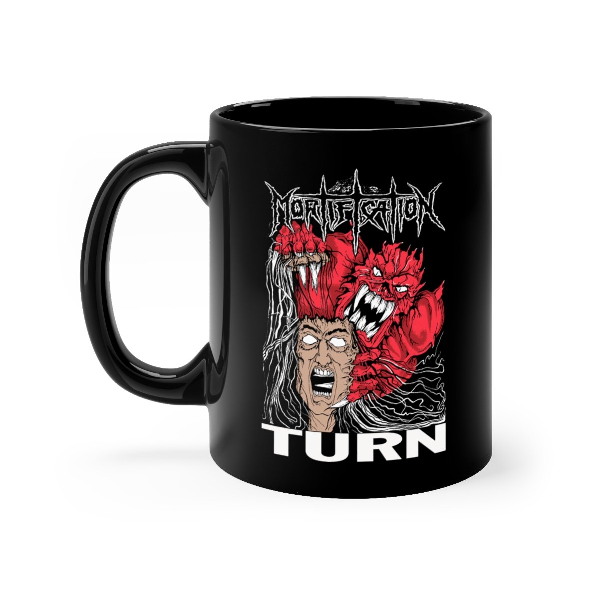 Mortification Turn 11oz Black mug