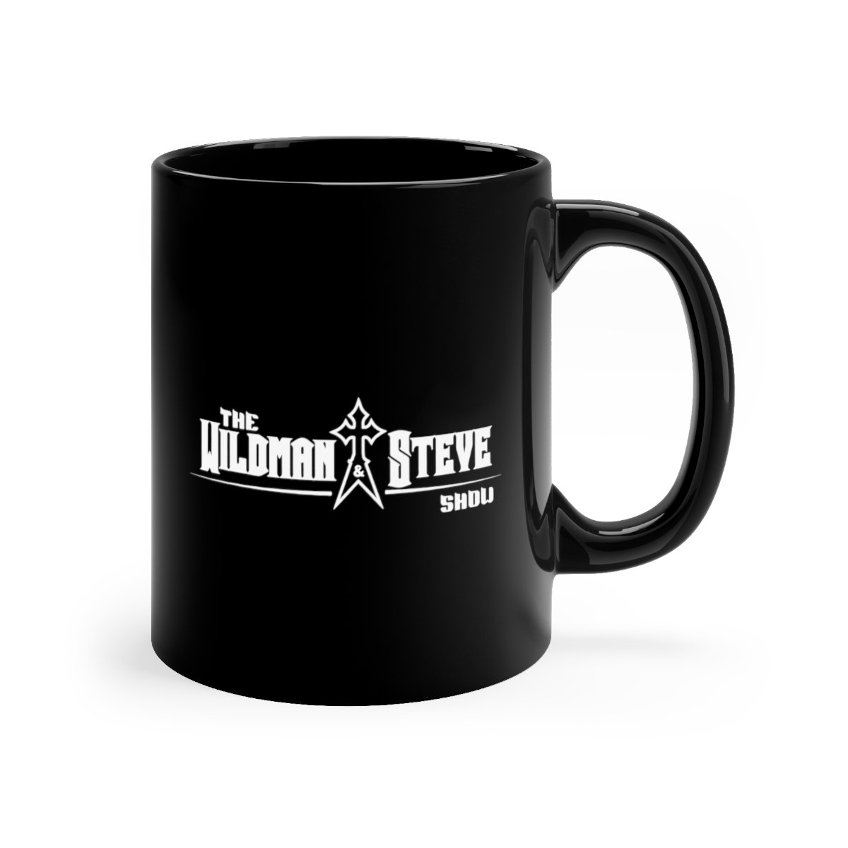 The Wildman and Steve Show Logo 11oz Black mug