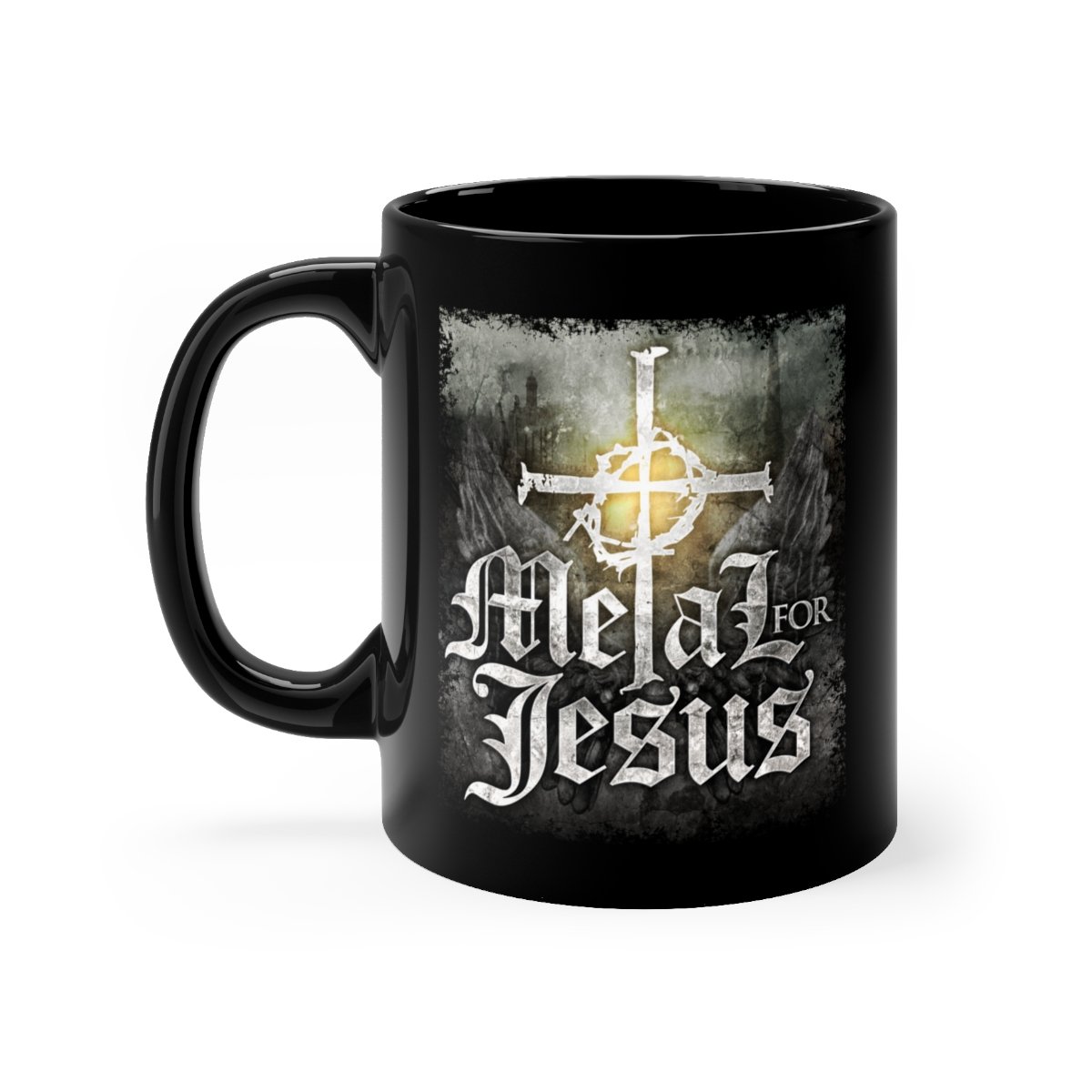 Metal Bible Support – Metal For Jesus 11oz Black mug