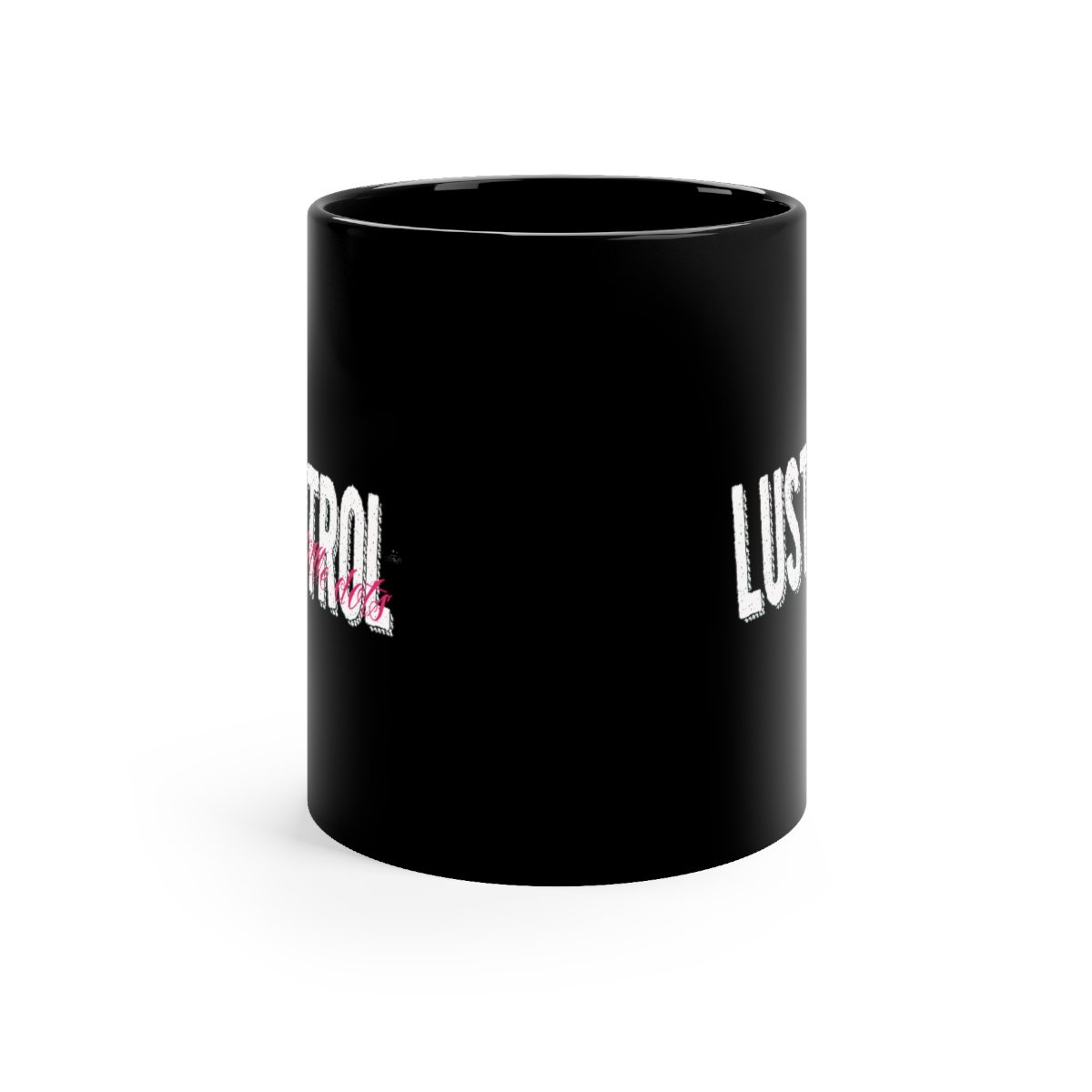 Lust Control – Tiny Little Dots Logo 11oz Black mug