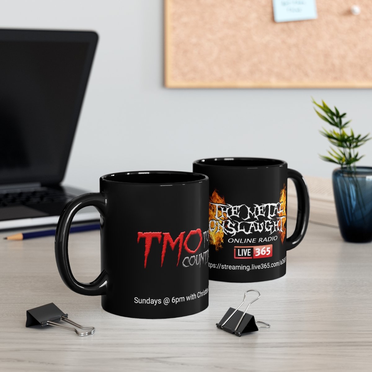 TMO Top 20 Countdown & The Metal Onslaught Online Radio365 black mug 11oz