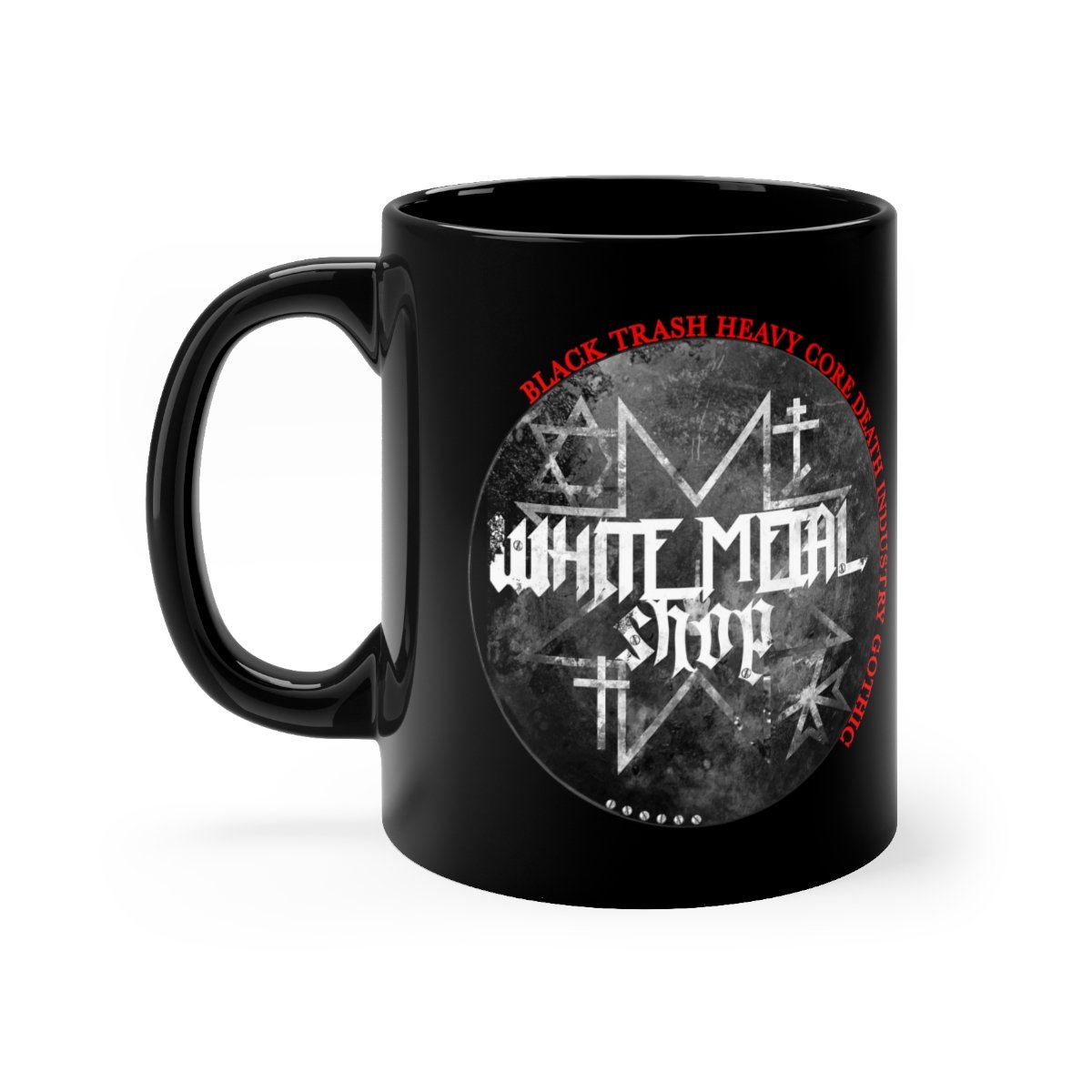 White Metal Shop Black mug 11oz
