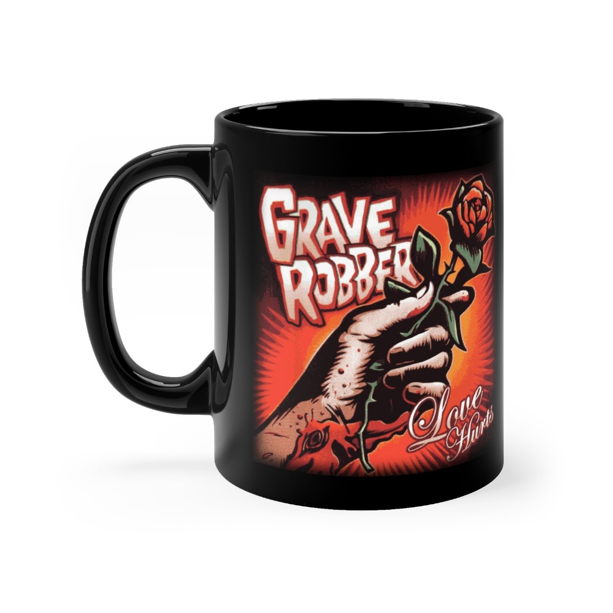 Grave Robber – Love Hurts Black mug 11oz