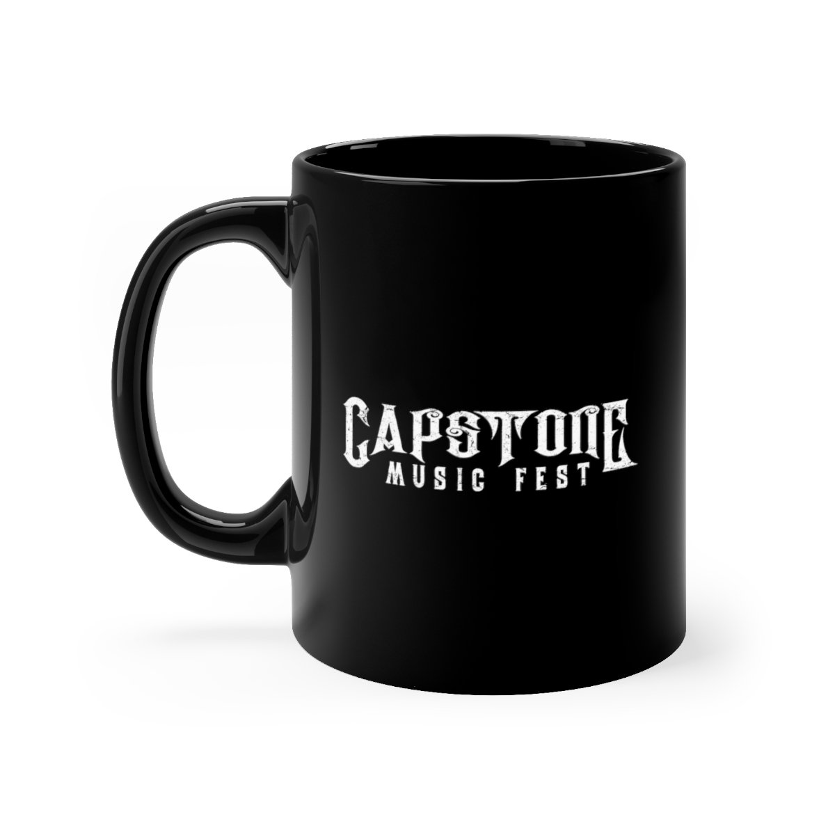 Capstone Music Fest Grunge Logo Black mug 11oz