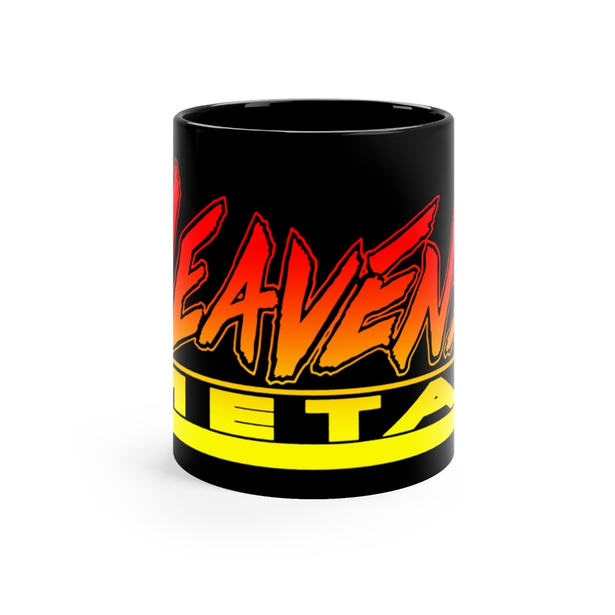 Heaven’s Metal Magazine Large Logo Red-Yellow black mug 11oz