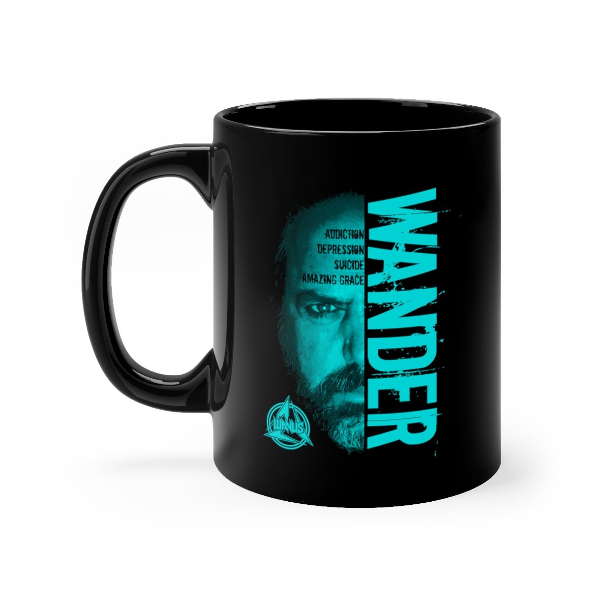 Wanus – Wander Blue 11oz Black mug
