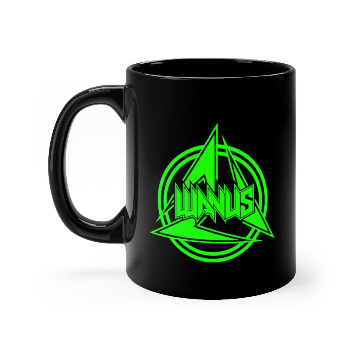Wanus – Green Logo 11oz Black mug