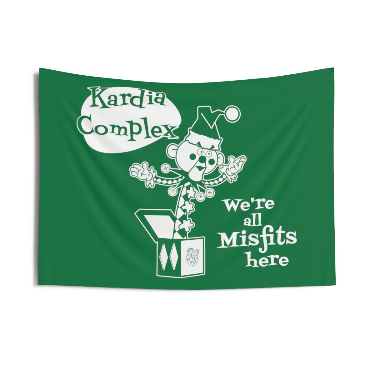 Kardia Complex – We’re All Misfits Here Green Edition Indoor Wall Tapestries