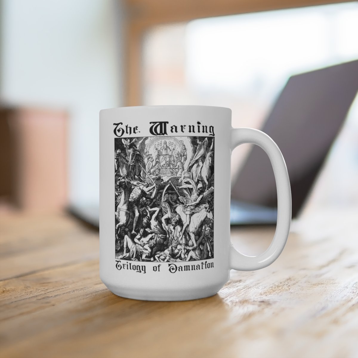 The Warning – Trilogy of Damnation White 15oz Mug