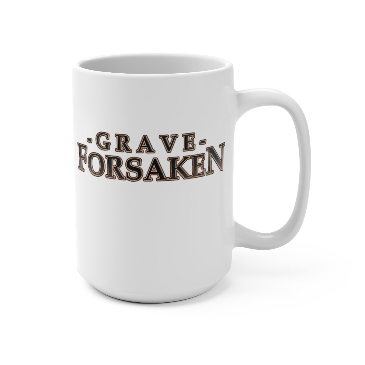 Grave Forsaken Logo White 15oz Mug