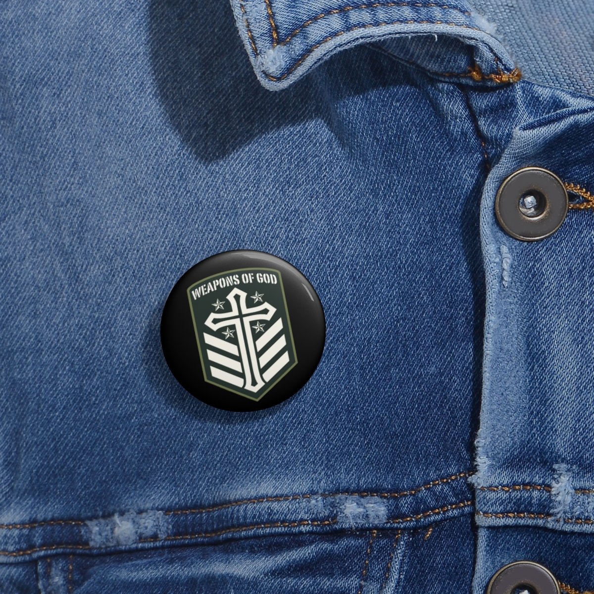Weapons of God Emblem Pin Buttons