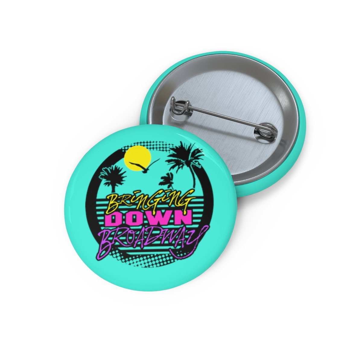 Bringing Down Broadway – Sun Pin Buttons (Teal)