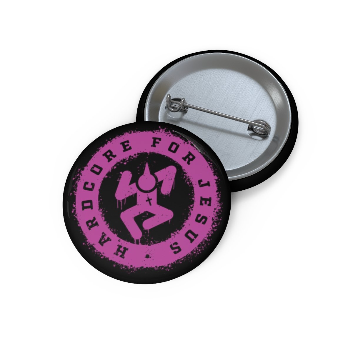 Hardcore for Jesus Purple Logo Pin Buttons