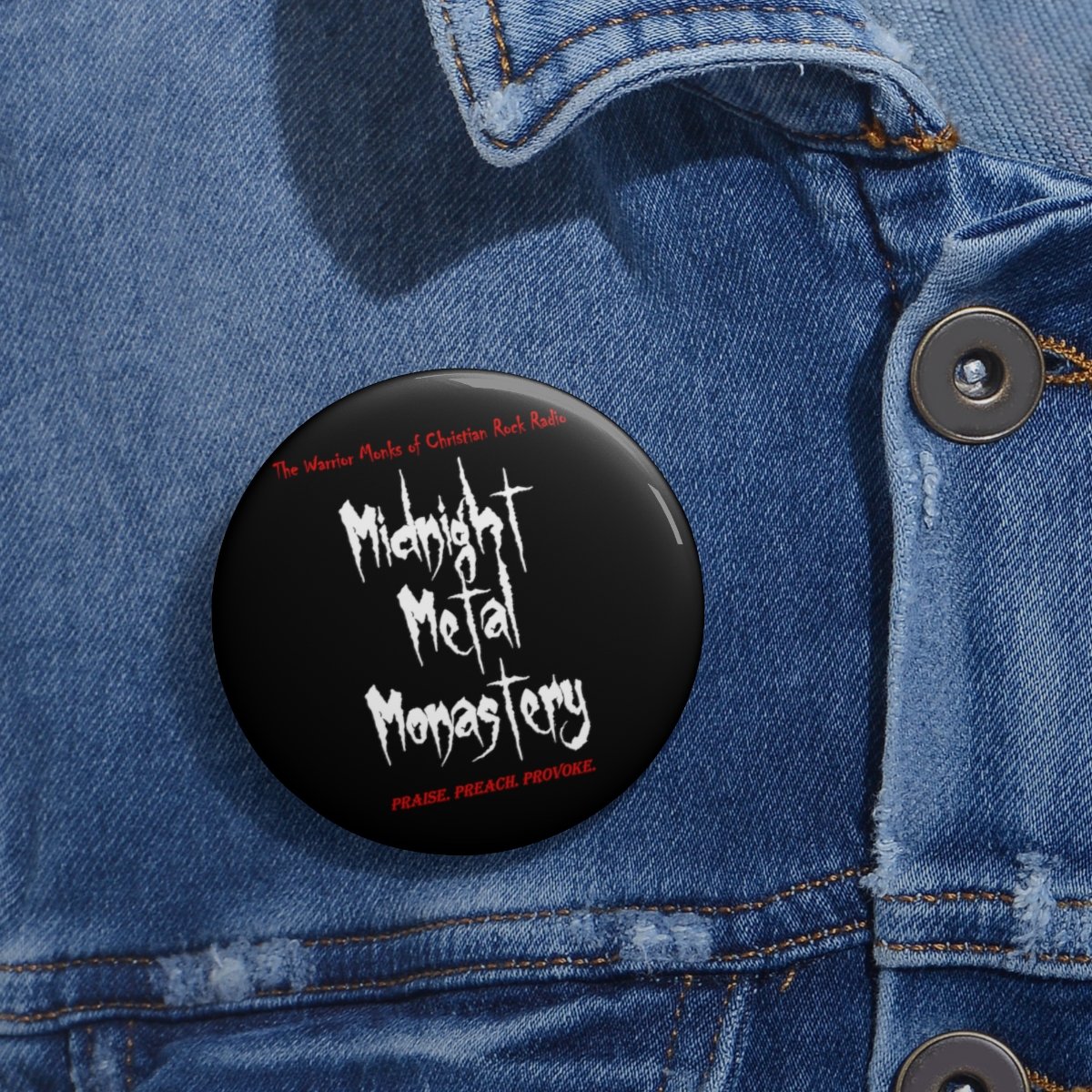 Midnight Metal Monastery Pin Buttons