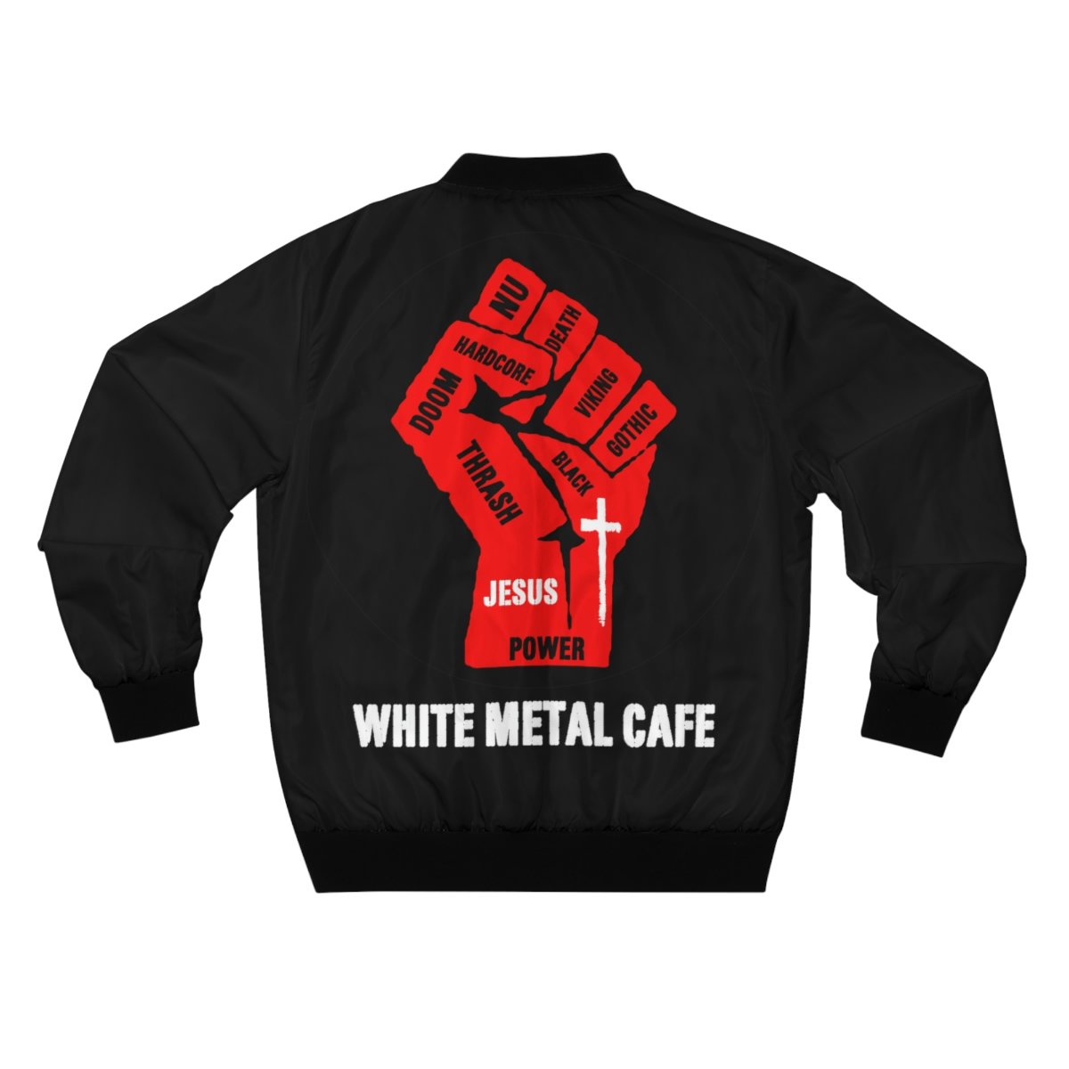 Metal House – White Metal Cafe Men’s AOP Bomber Jacket