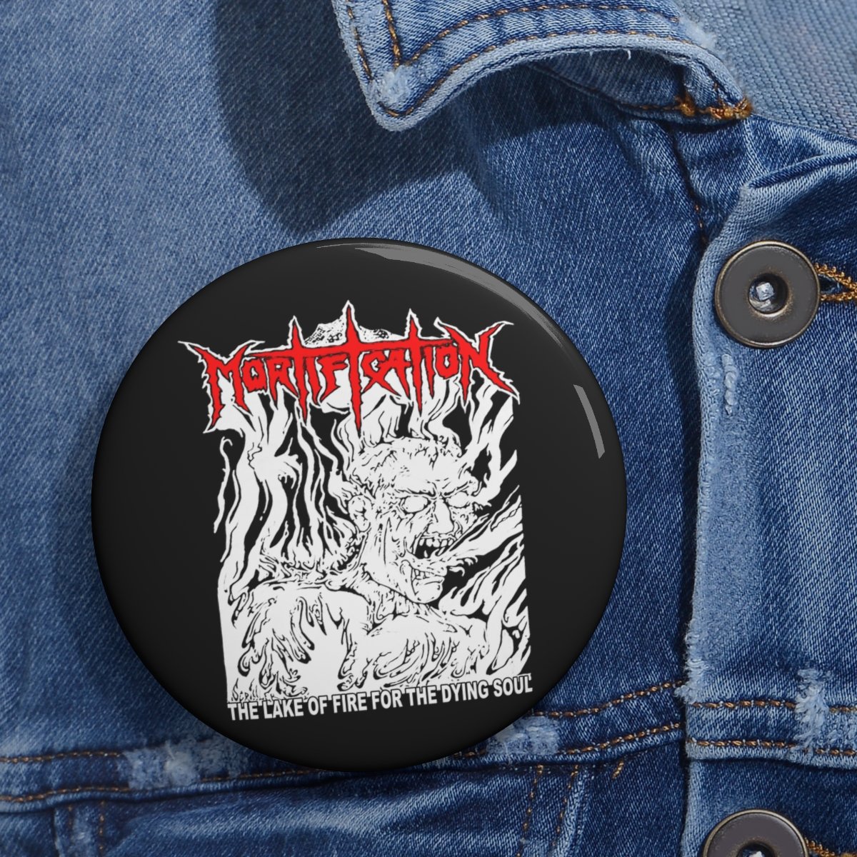 Mortification – The Lake of Fire Pin Buttons