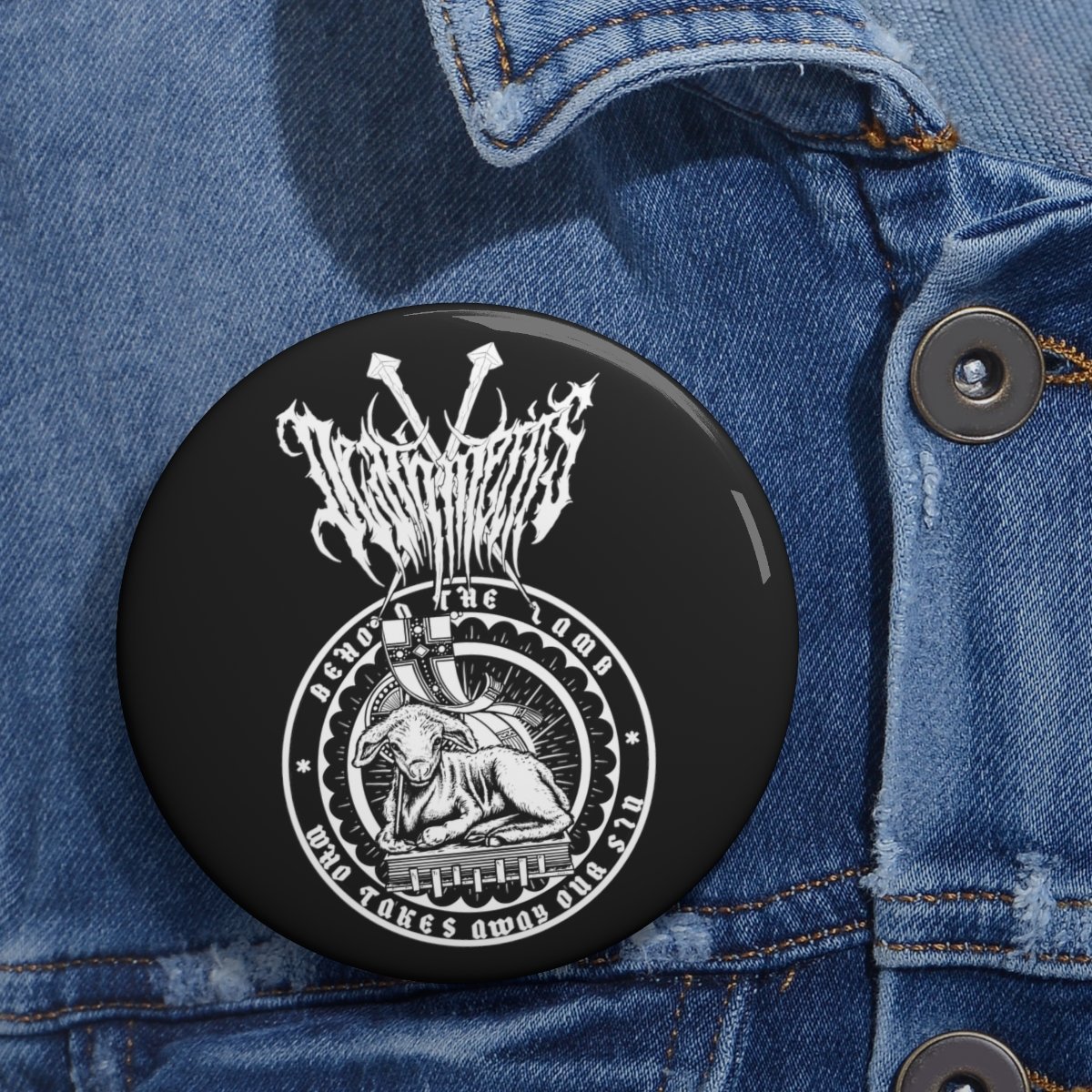 Deathmerits – Behold the Lamb Pin Buttons