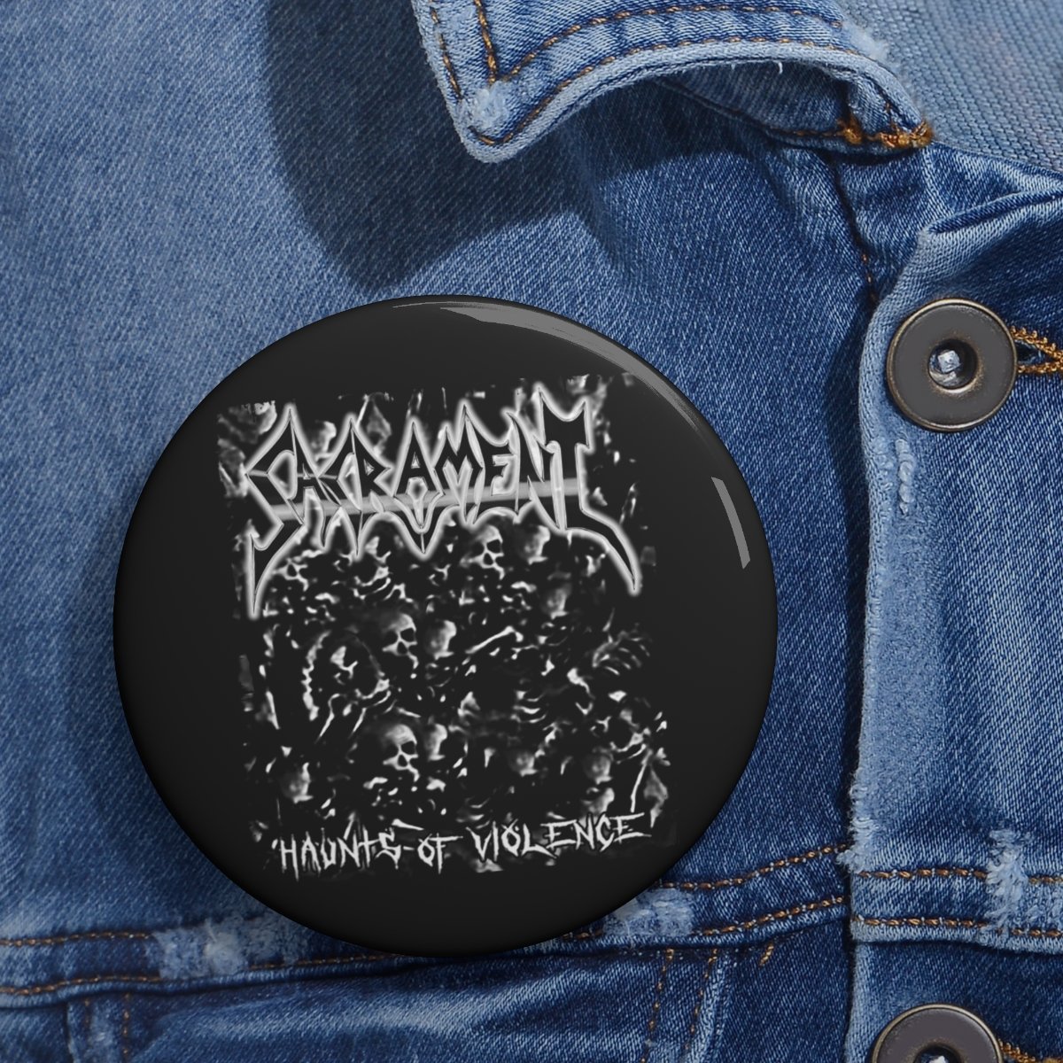 Sacrament – Haunts of Violence Skulls Pin Buttons