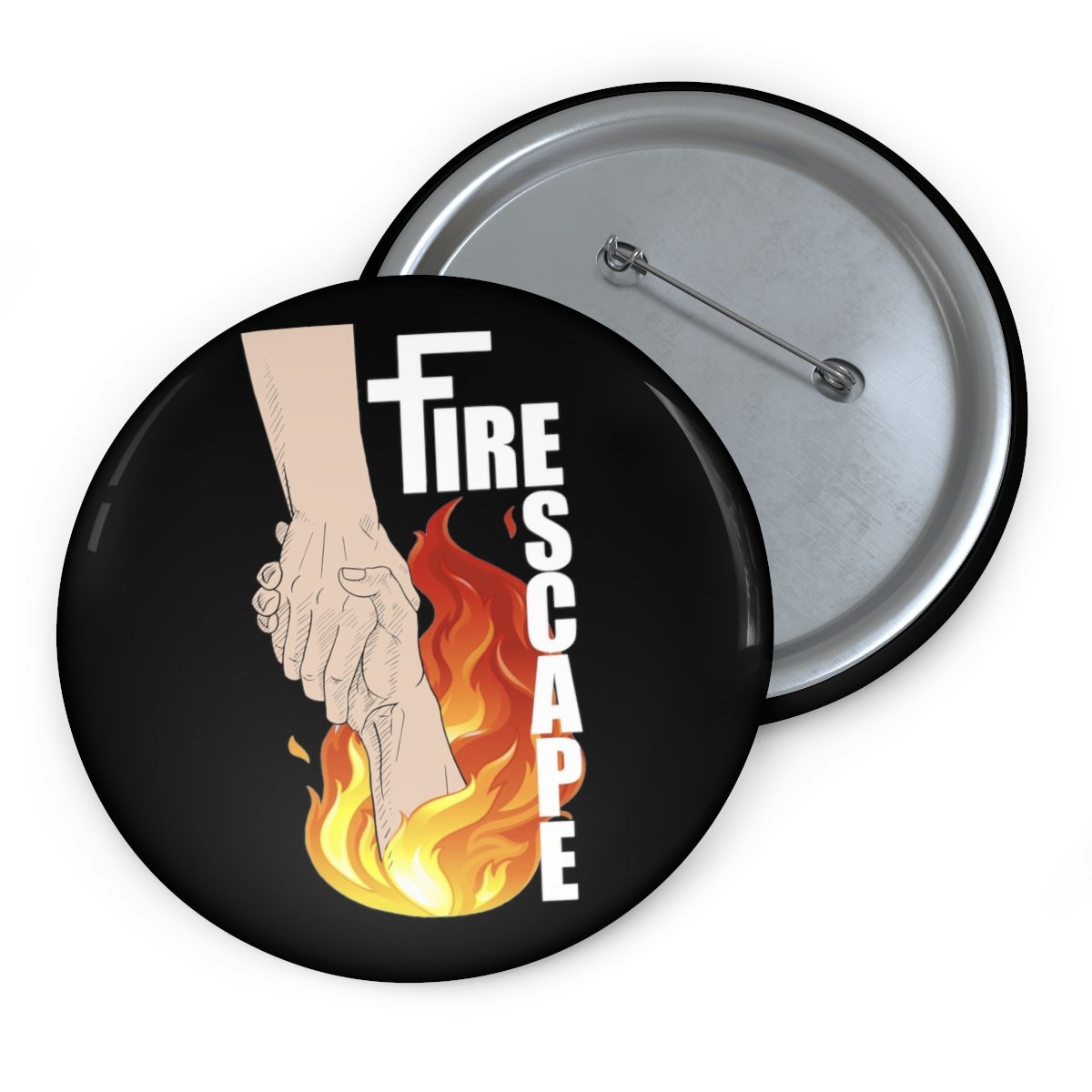 Fire Escape Logo Pin Buttons
