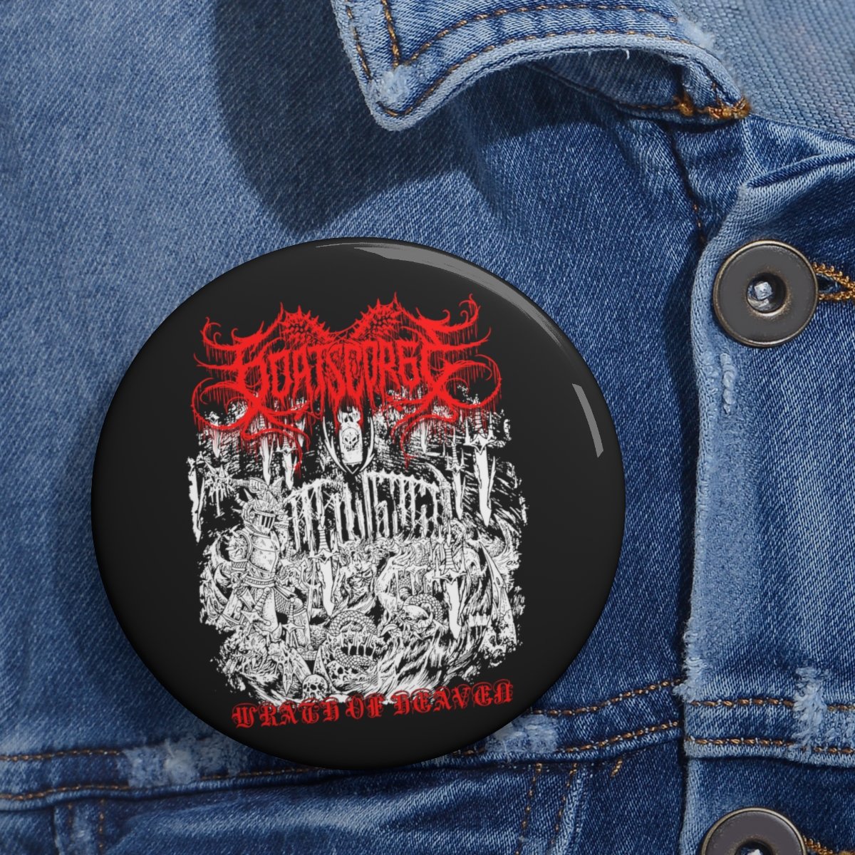 Goatscorge – Wrath of Heaven Pin Buttons