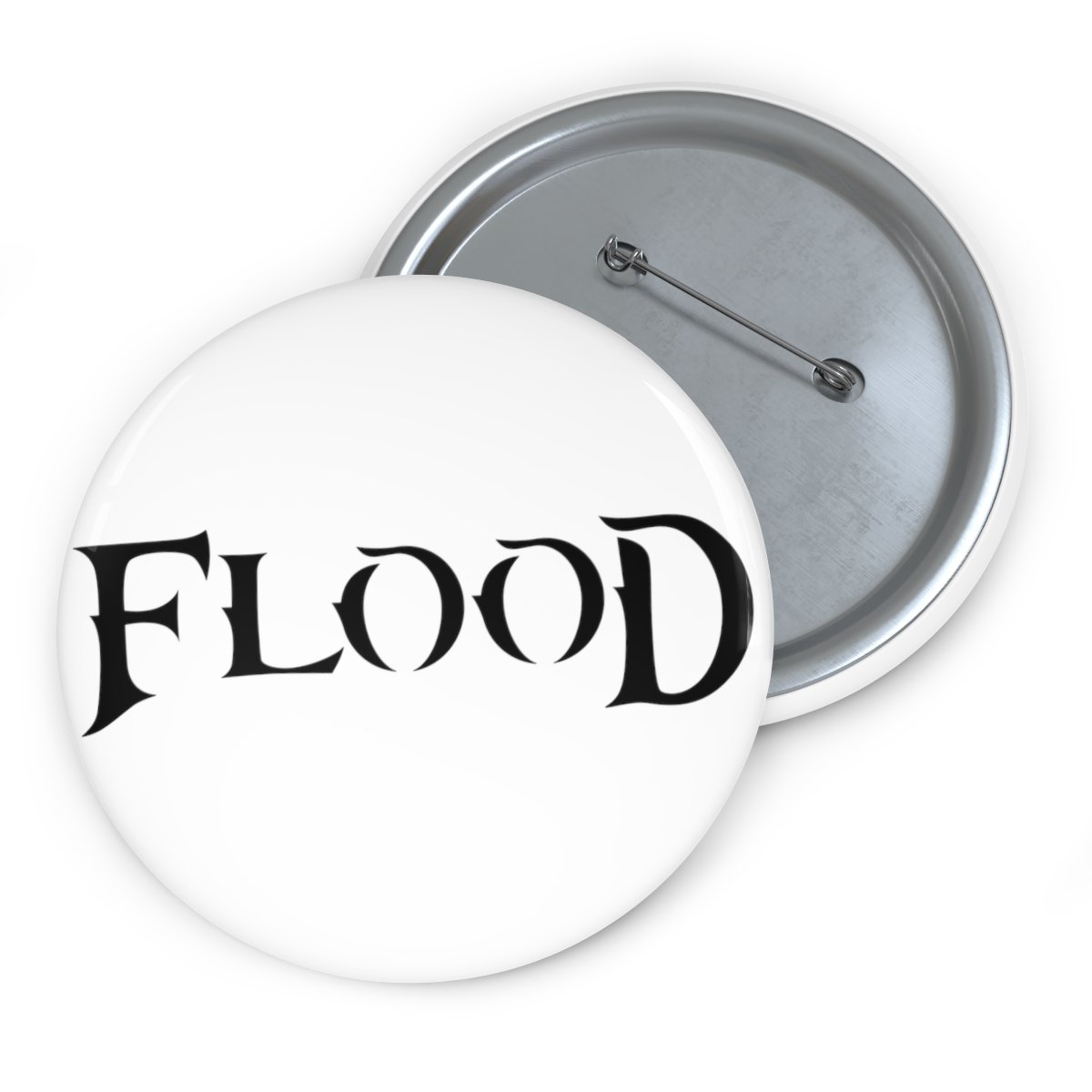FLOOD Logo White Pin Buttons