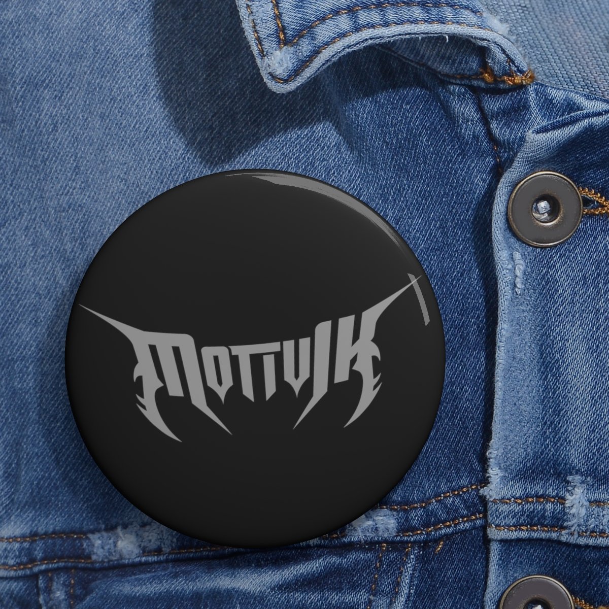 Motivik Grey Logo Pin Buttons
