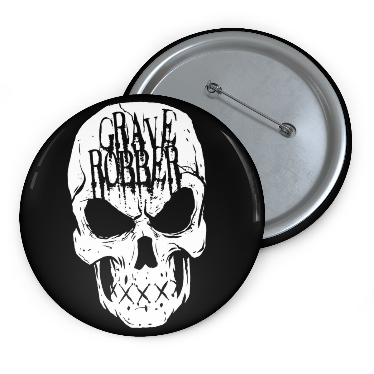 Grave Robber Skull Pin Buttons